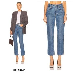 GRLFRND The Karolina High Rise Straight Crop Jeans